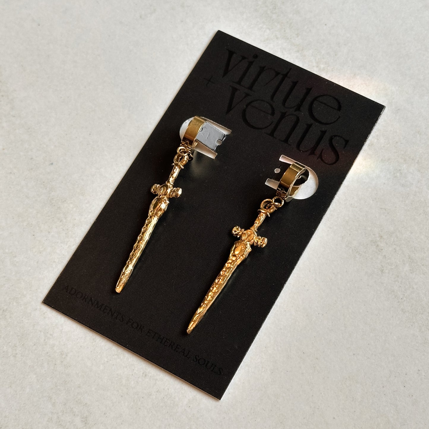 Mythical Sword Earrings | Gold