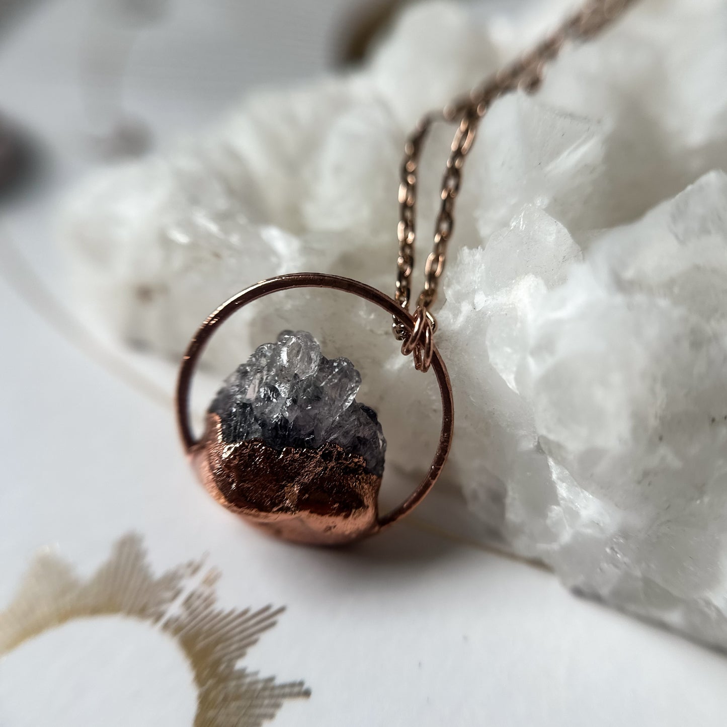 Amethyst Mountain Pendant | Copper Necklace