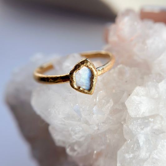 Moonstone 14k Gold Dipped Ring - Size 6.5