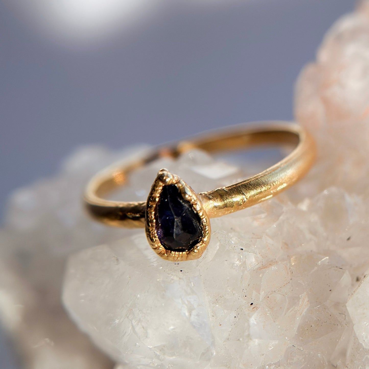 Faceted Tanzanite 14k Gold Dipped Ring - Size 6.5