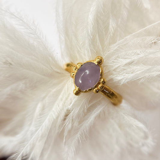 Amethyst 14k Gold Dipped Ring - Size 6.75