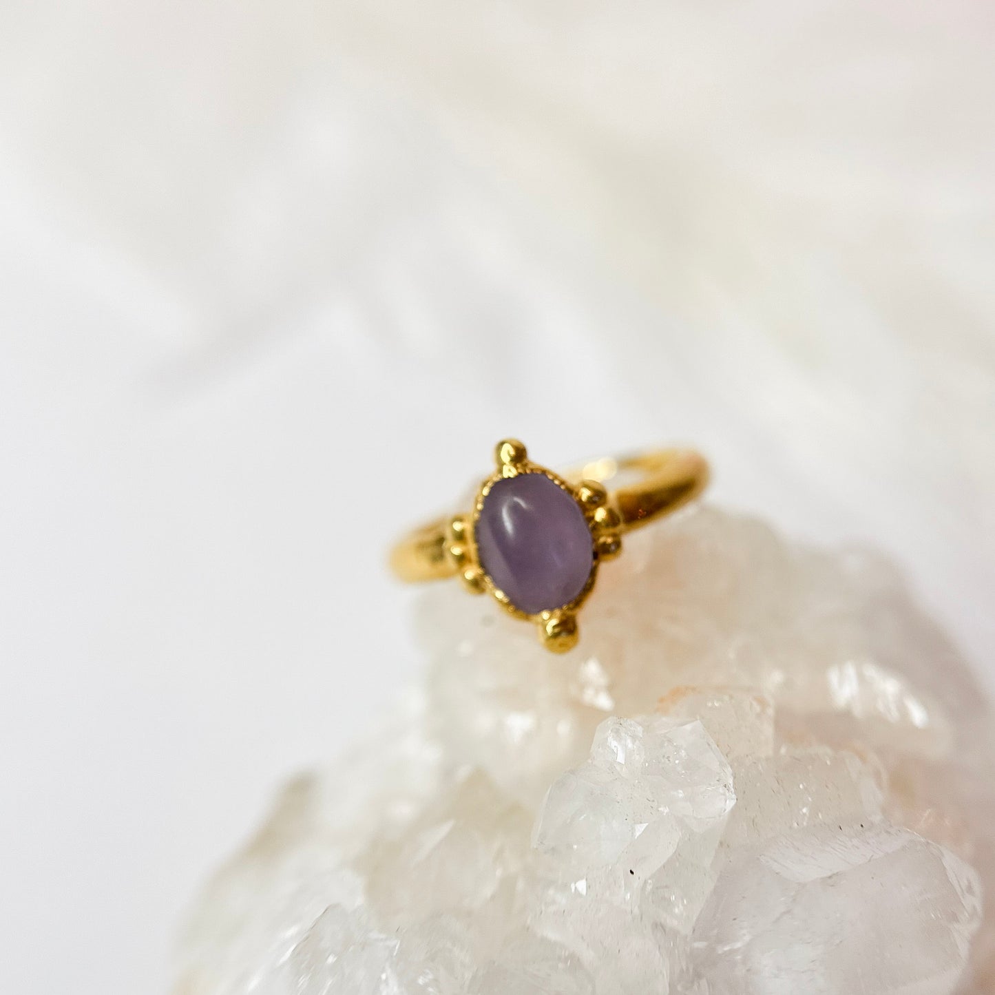 Amethyst 14k Gold Dipped Ring - Size 6.75