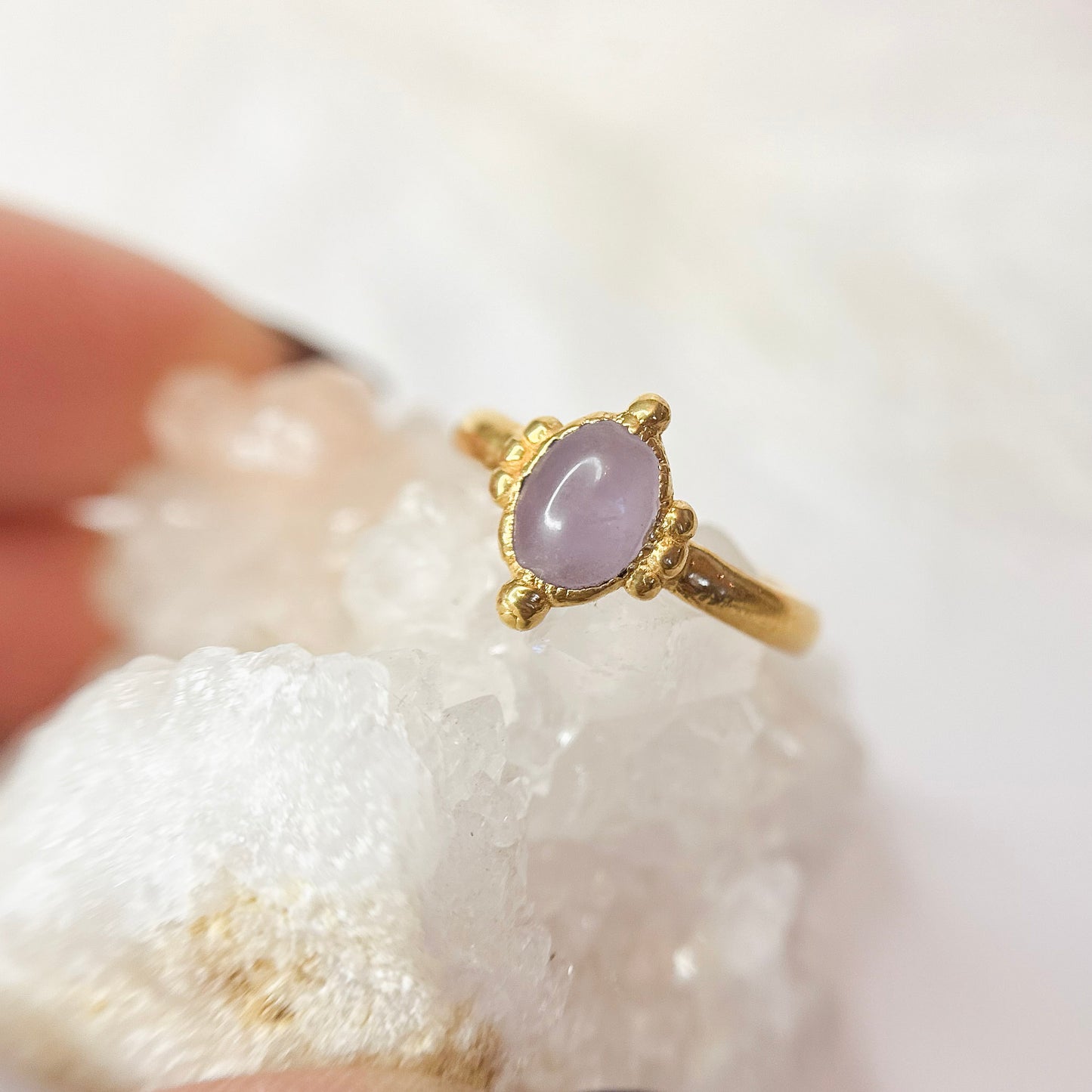 Amethyst 14k Gold Dipped Ring - Size 6.75
