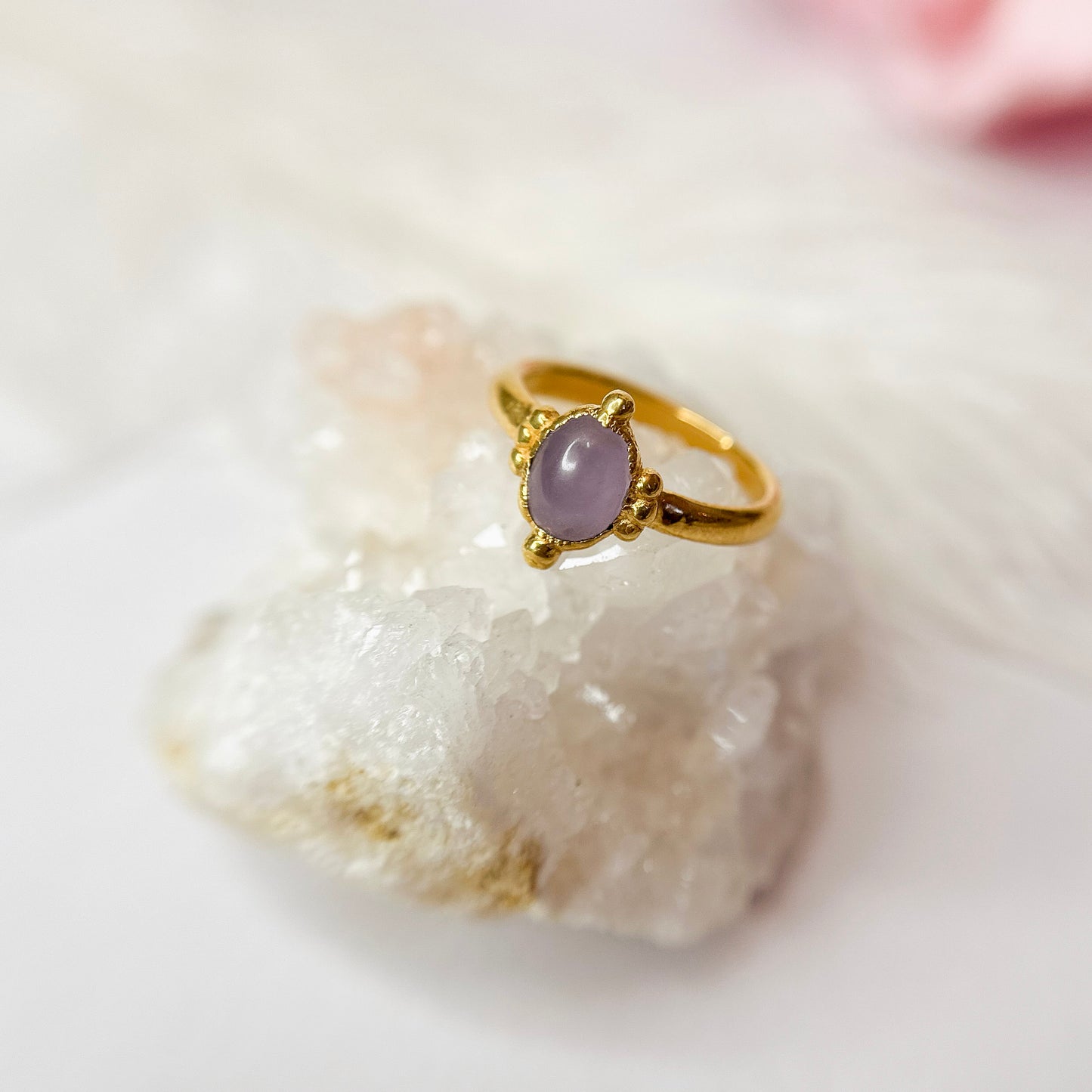 Amethyst 14k Gold Dipped Ring - Size 6.75