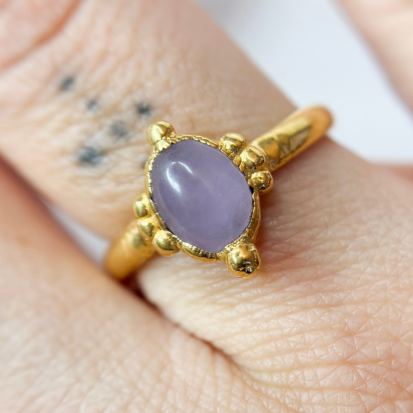 Amethyst 14k Gold Dipped Ring - Size 6.75