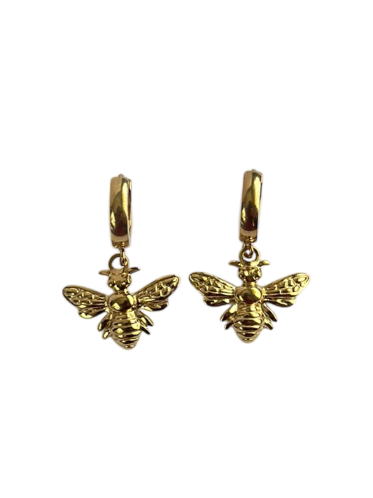 Busy Bee Charm Earrings | Gold
