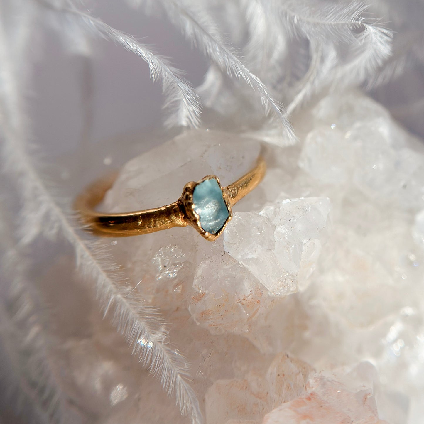 Sapphire 14k Gold Dipped Ring - Size 4.5