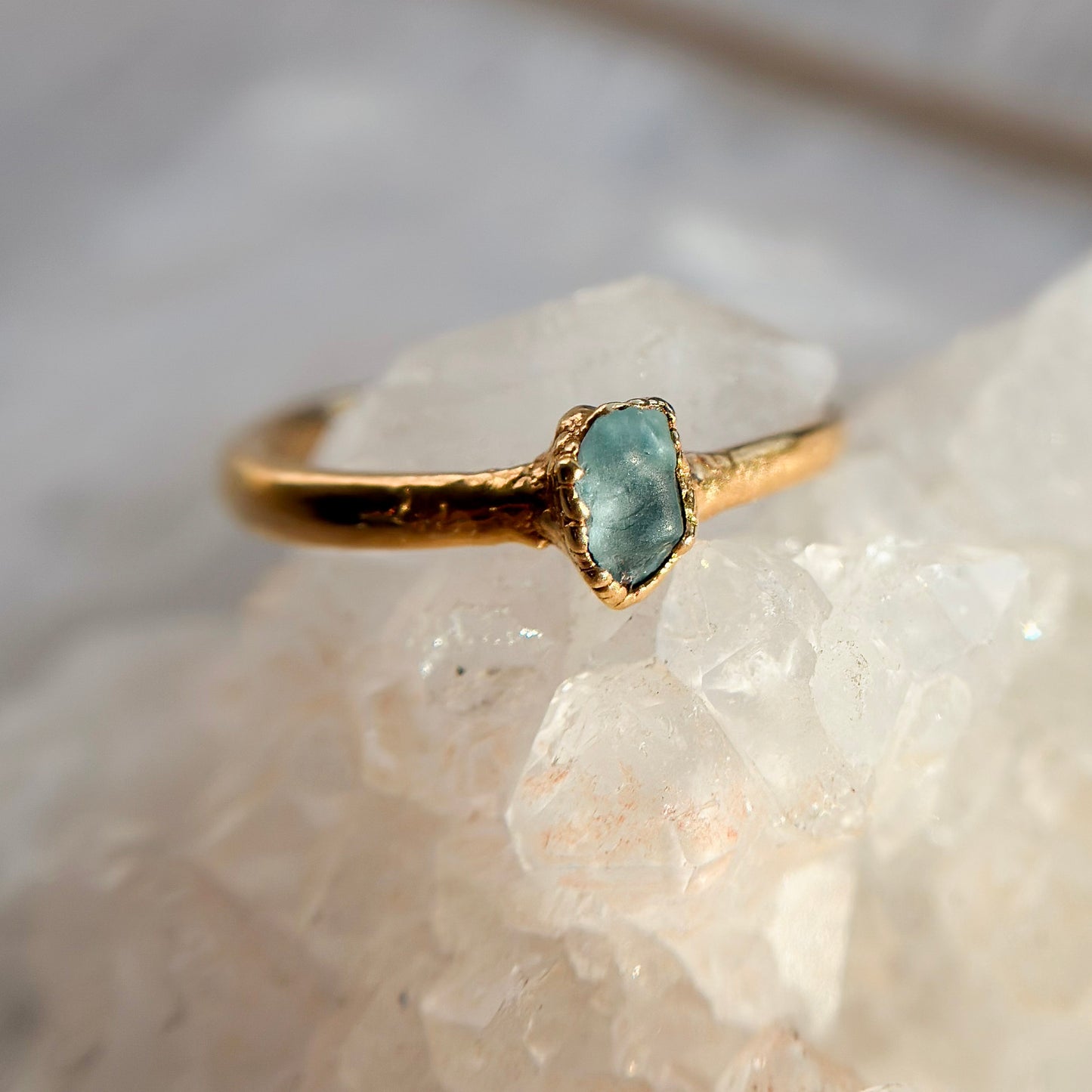 Sapphire 14k Gold Dipped Ring - Size 4.5