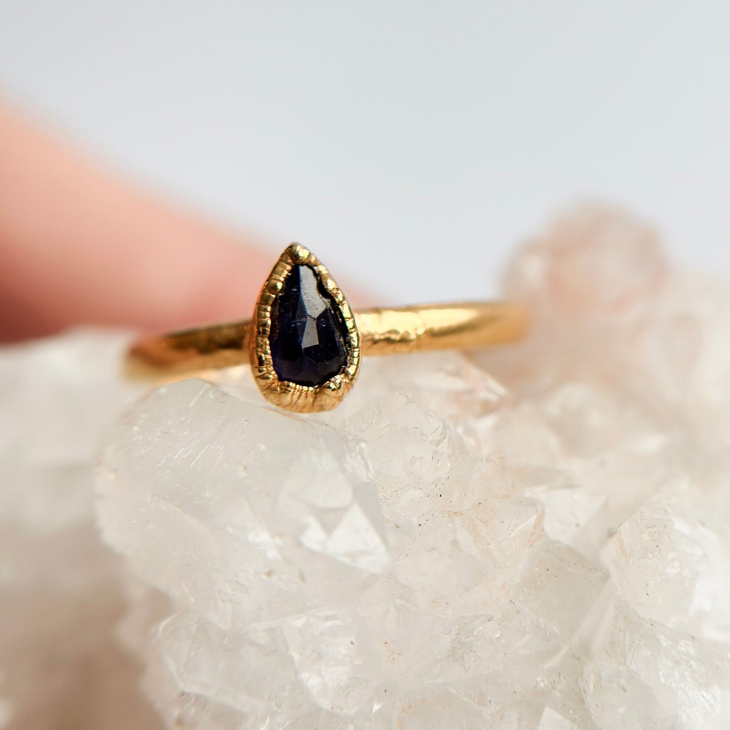Faceted Tanzanite 14k Gold Dipped Ring - Size 6.5