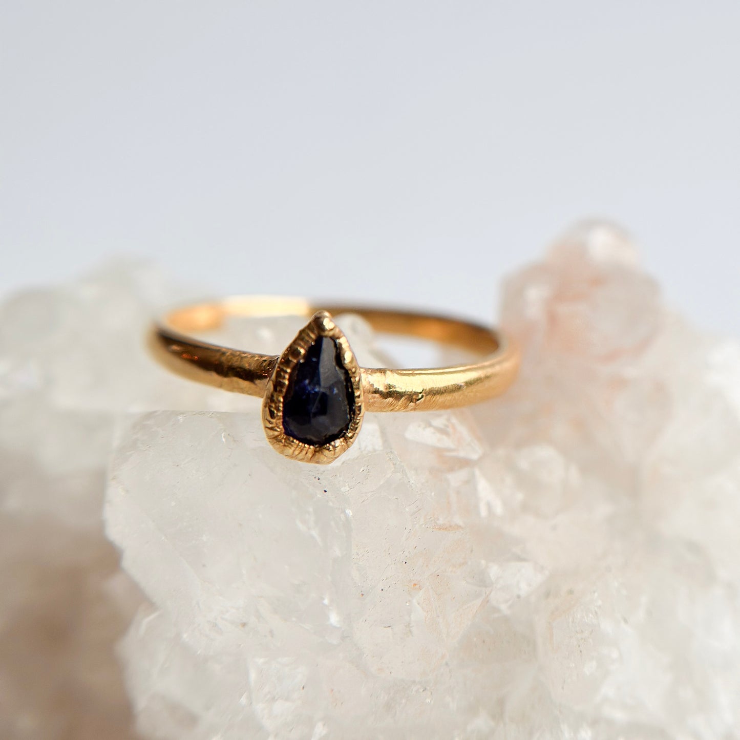 Faceted Tanzanite 14k Gold Dipped Ring - Size 6.5