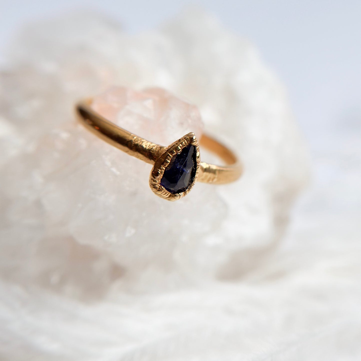 Faceted Tanzanite 14k Gold Dipped Ring - Size 6.5