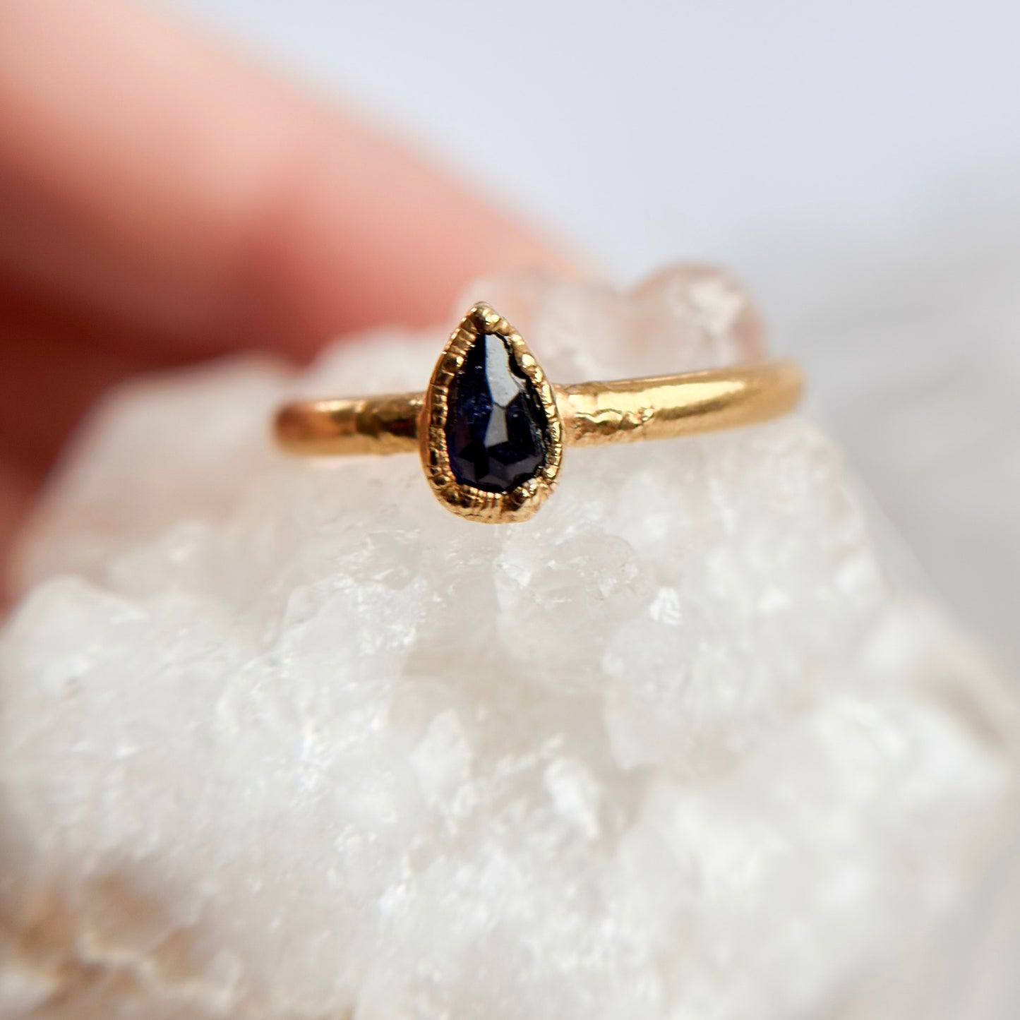 Faceted Tanzanite 14k Gold Dipped Ring - Size 6.5