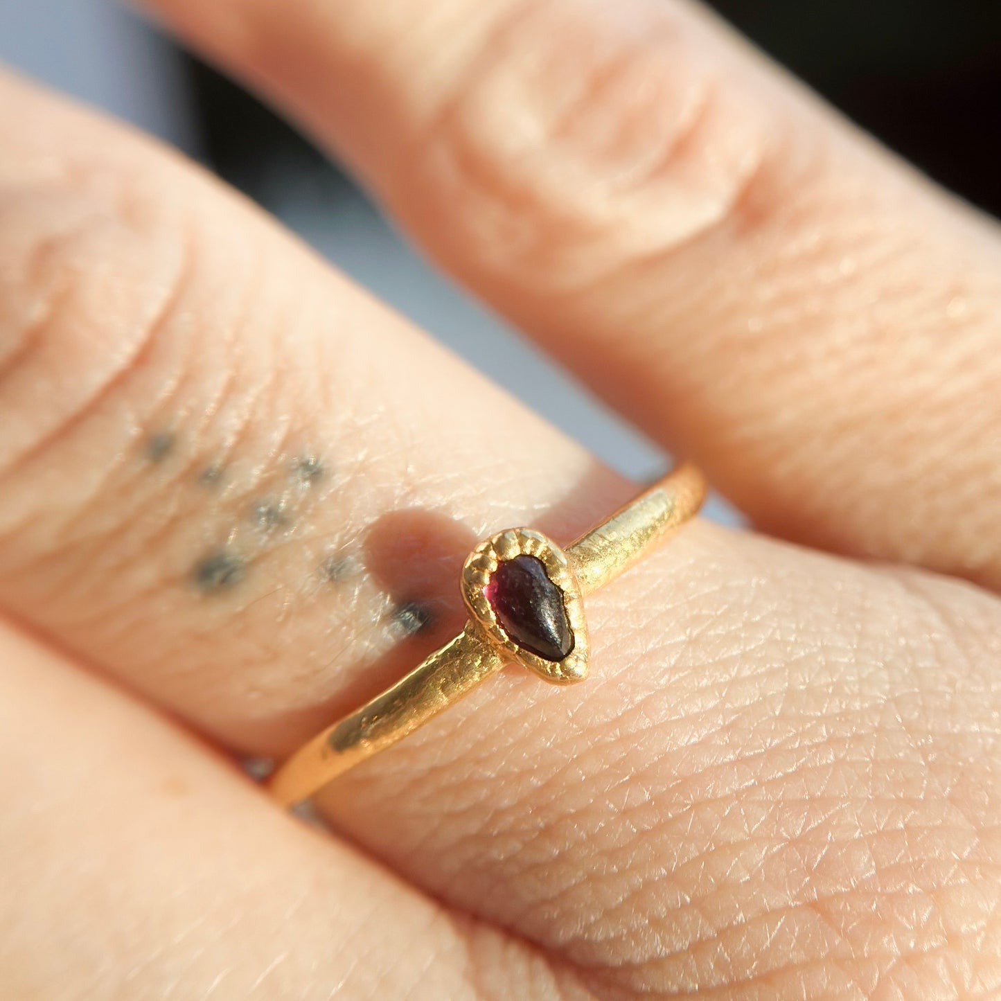 Garnet 14k Gold Dipped Ring - Size 8
