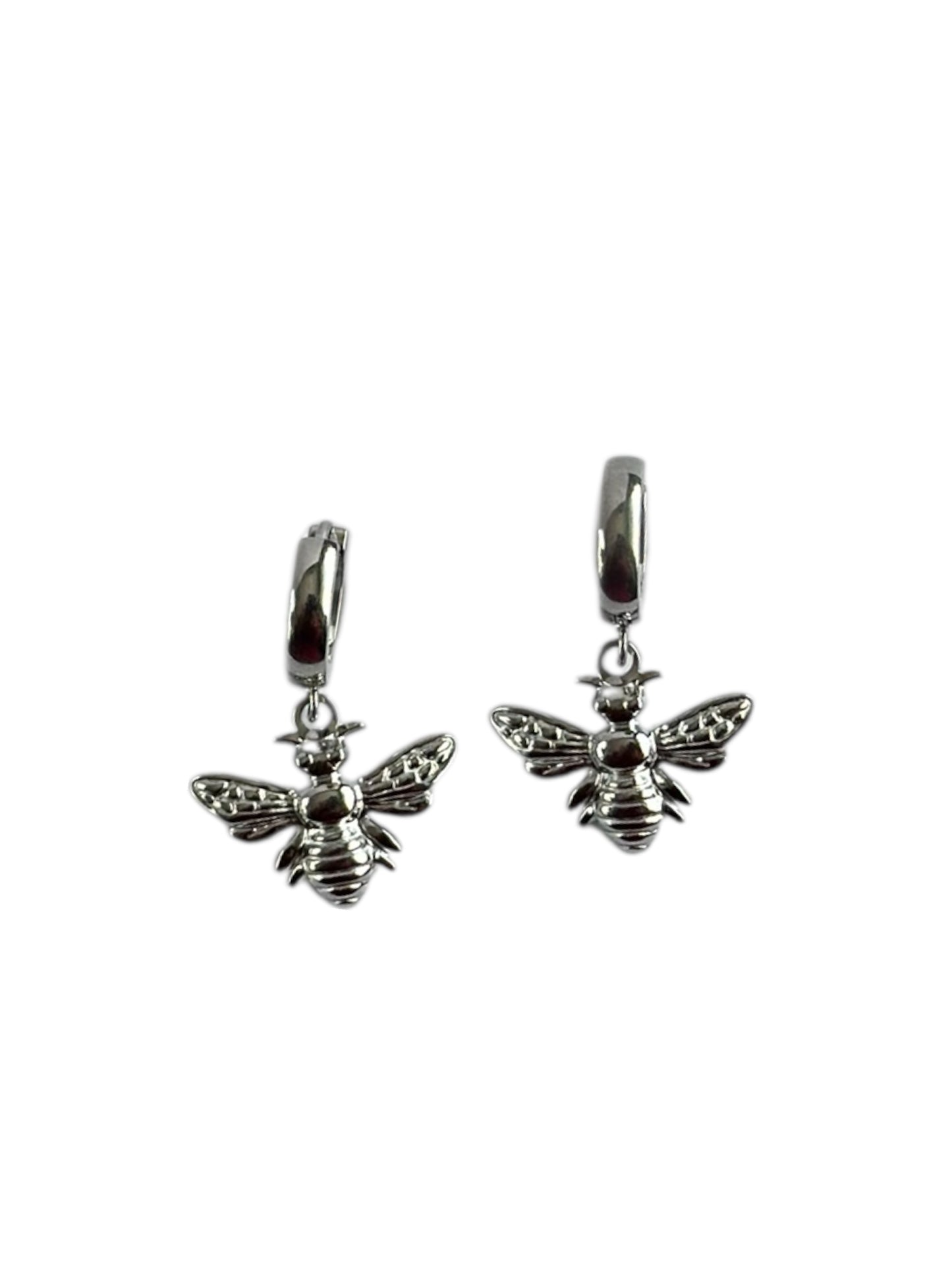 Busy Bee Charm Earrings | Silver