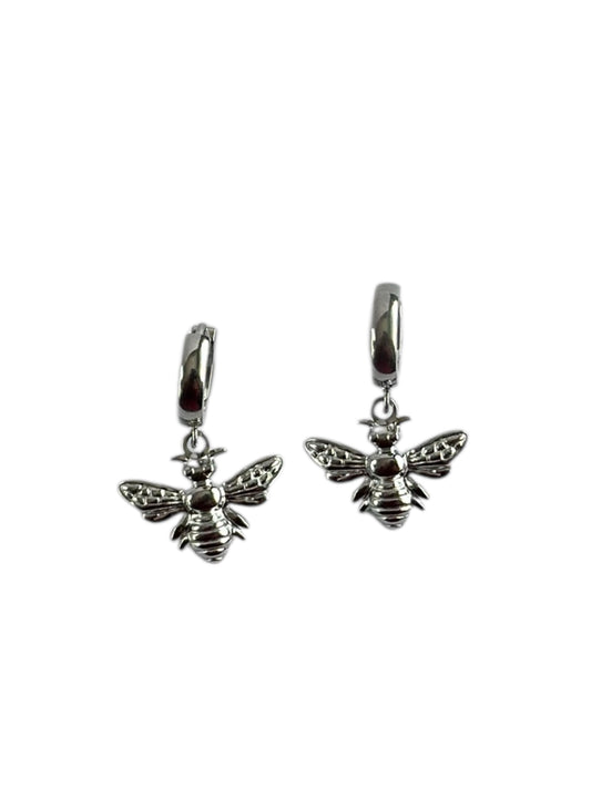 Busy Bee Charm Earrings | Silver