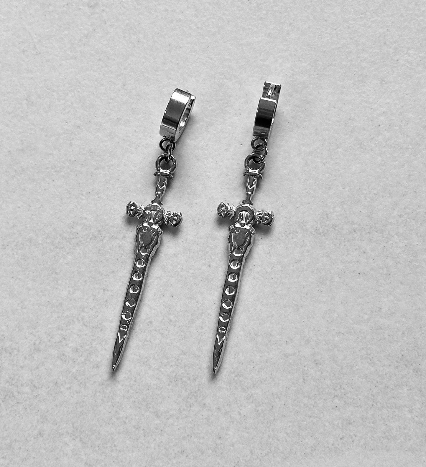 Mythical Sword Earrings |  Silver
