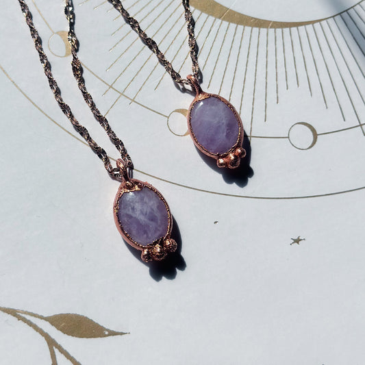 Amethyst Pendant |  Copper Necklace