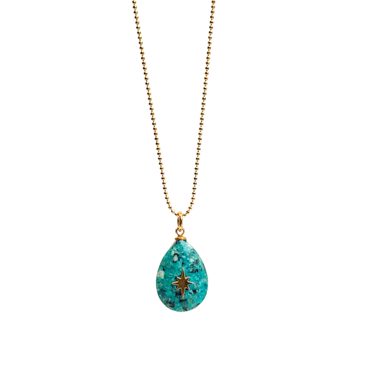 Blue Apatite Star Pendant | 18k Gold Vermeil Chain