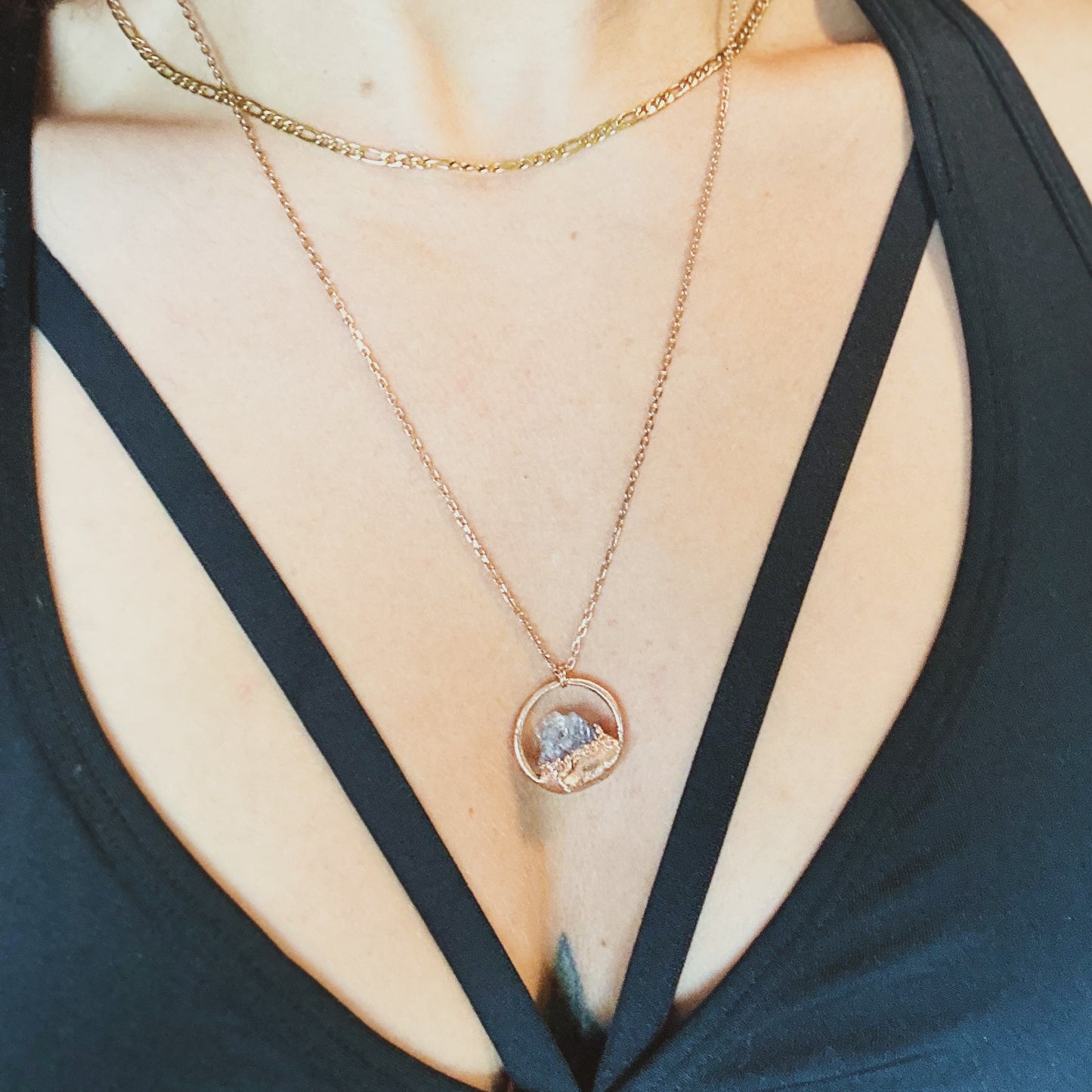 Amethyst Mountain Pendant |  Copper Necklace