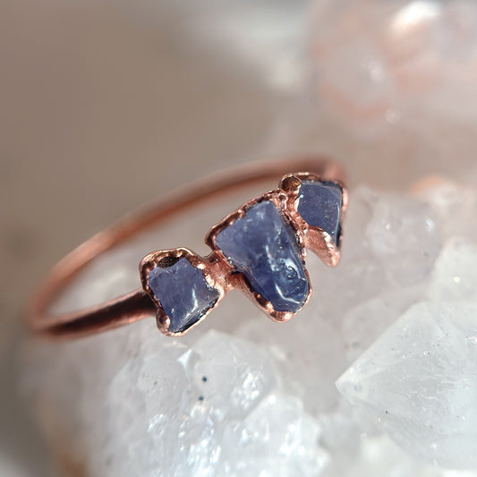 Tanzanite Gemstone Copper Ring - Size 9.5