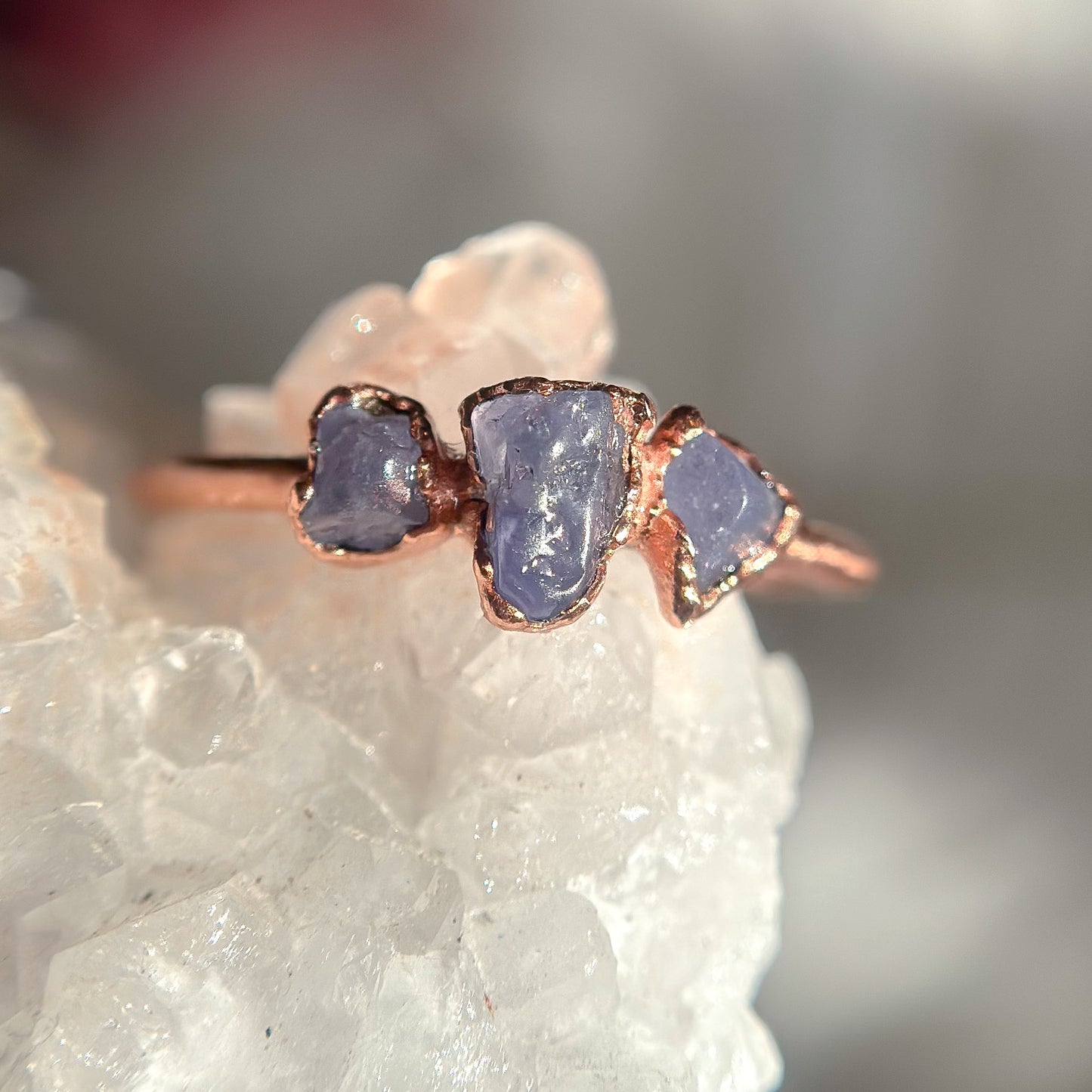 Tanzanite Gemstone Copper Ring - Size 9.5