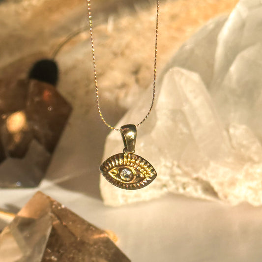 Dainty Evil Eye Necklace- Gold